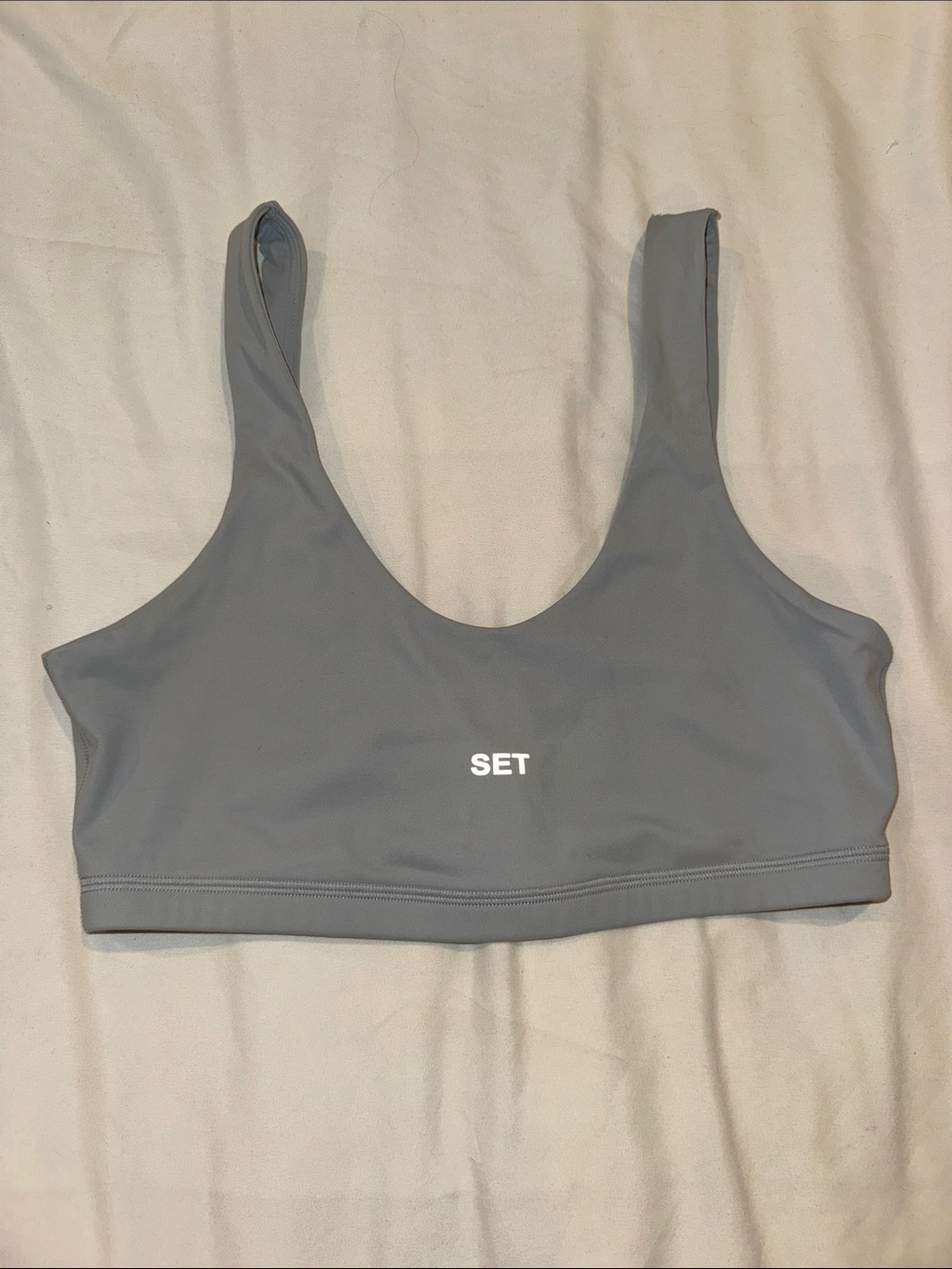 SET Active Grey Women's Scoop Neck Sports Bra Sportbody